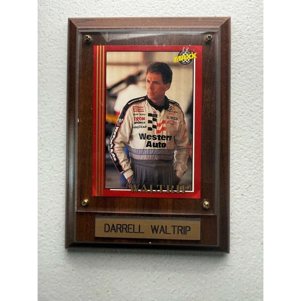 Darrell Waltrip NASCAR Maxx Trading Card Wood Wall Plaque Western Auto Racing